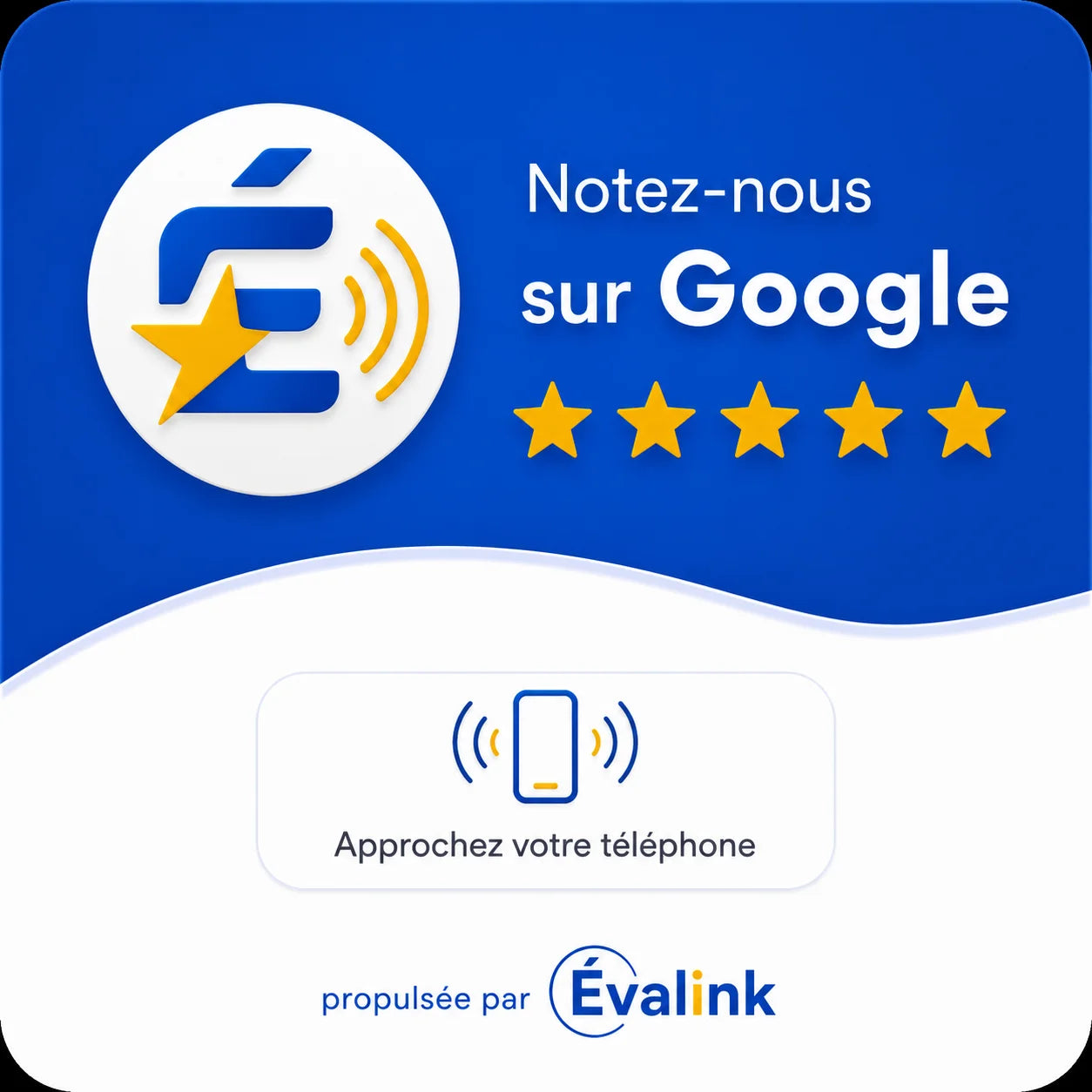 Plaque NFC Premium Evalink – Facilitez les avis de vos clients